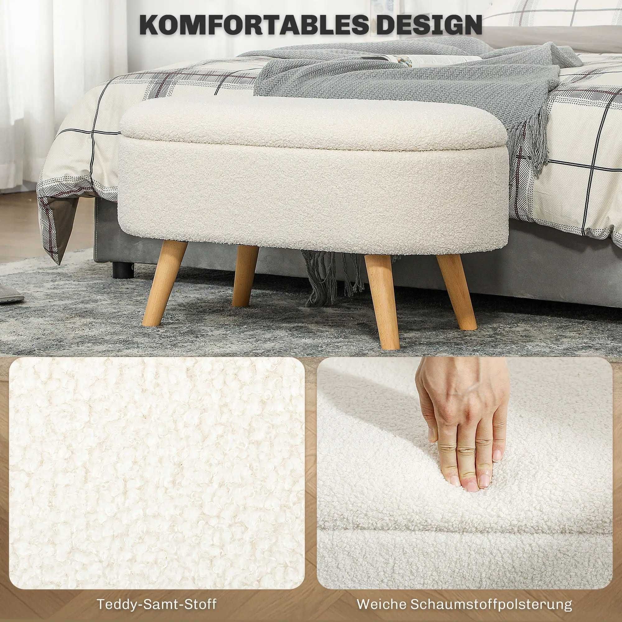 HOMCOM Пейка за съхранение с капак