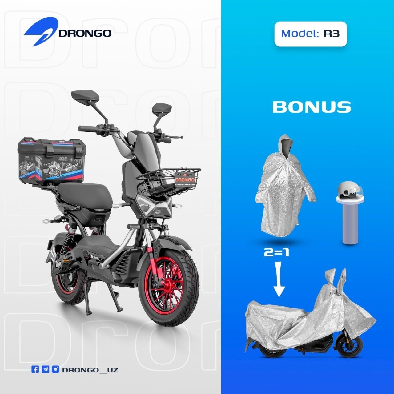 Brend nomi: DRONGO R3 2025 skuter