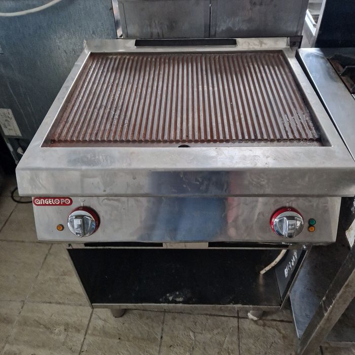 Gratar electric, Gratar roca vulcanica pe gaz, cu banc, din inox
