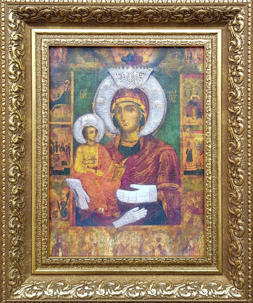 Икона  " Св. Богородица Троеручица " на платно-репродукция - Нова