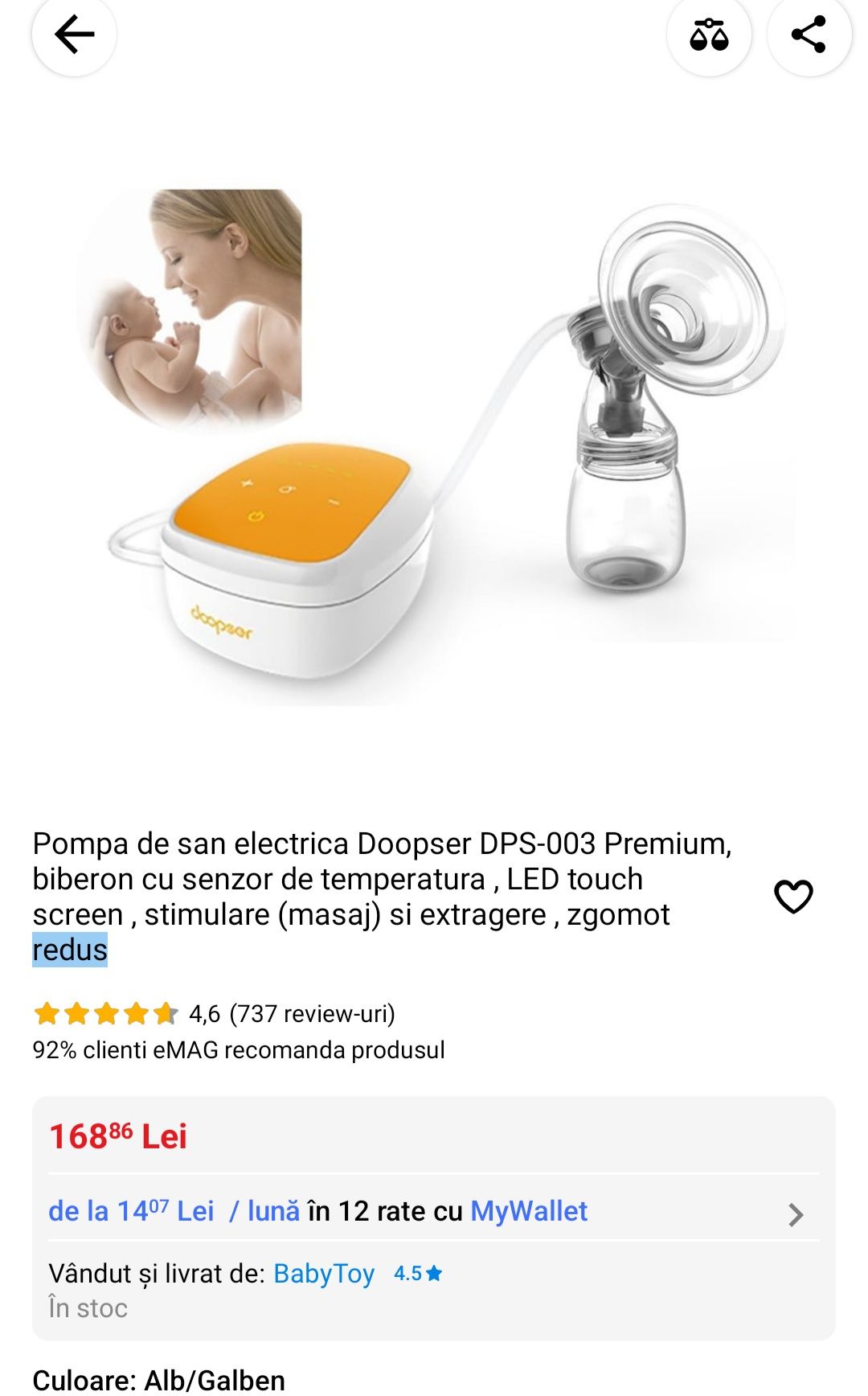 Pompa de sân electrică Doopser DPS-003