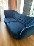 Canapea catifea albastru imperial