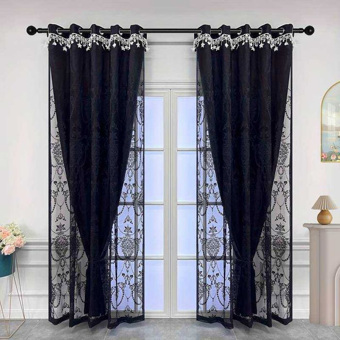 Perdele cu draperie stil romantic(200*260cm) x2 buc {1 pereche =4 M}