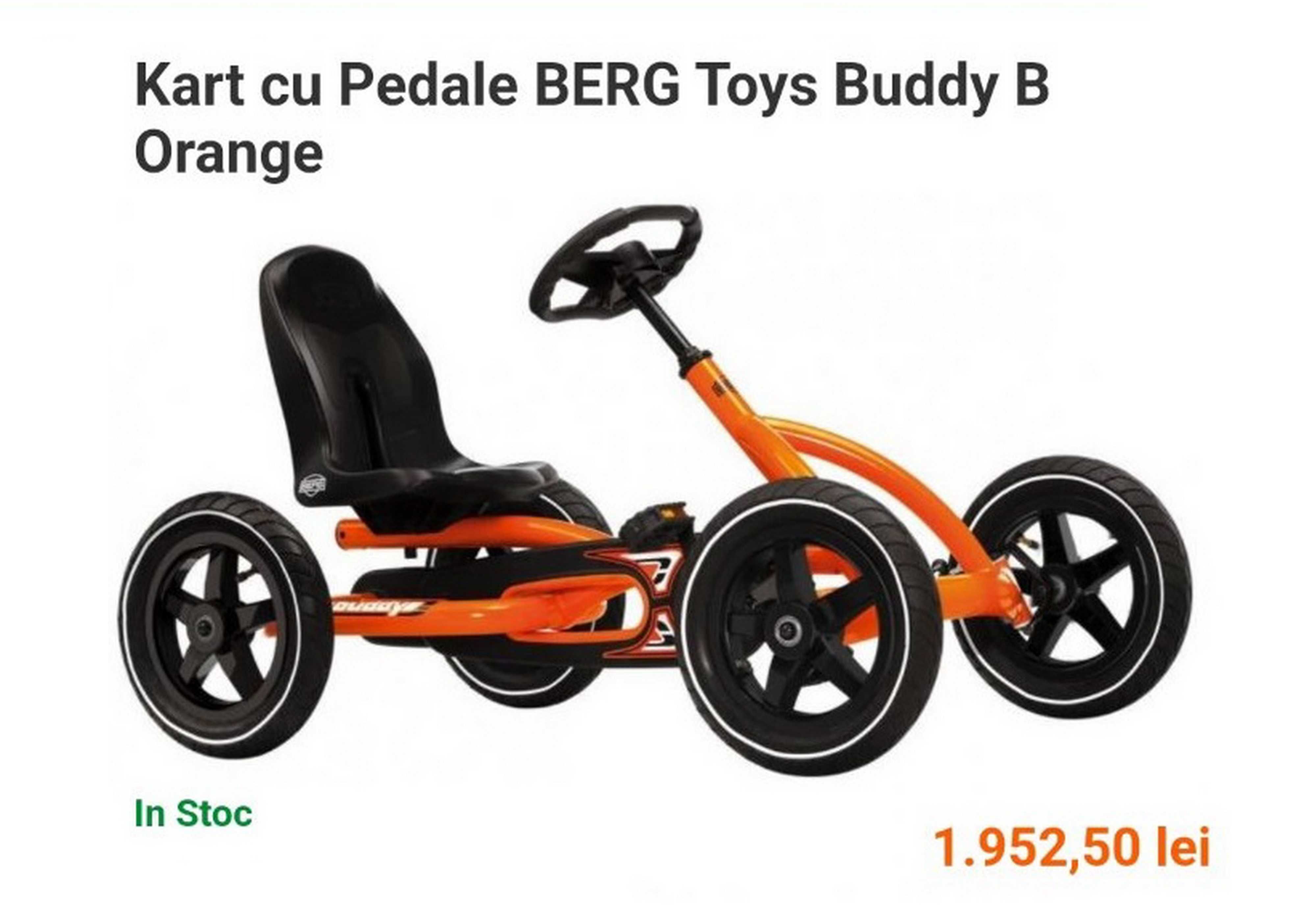 Cart (kart) cu pedale pentru copii BERG Buddy Orange - portocaliu