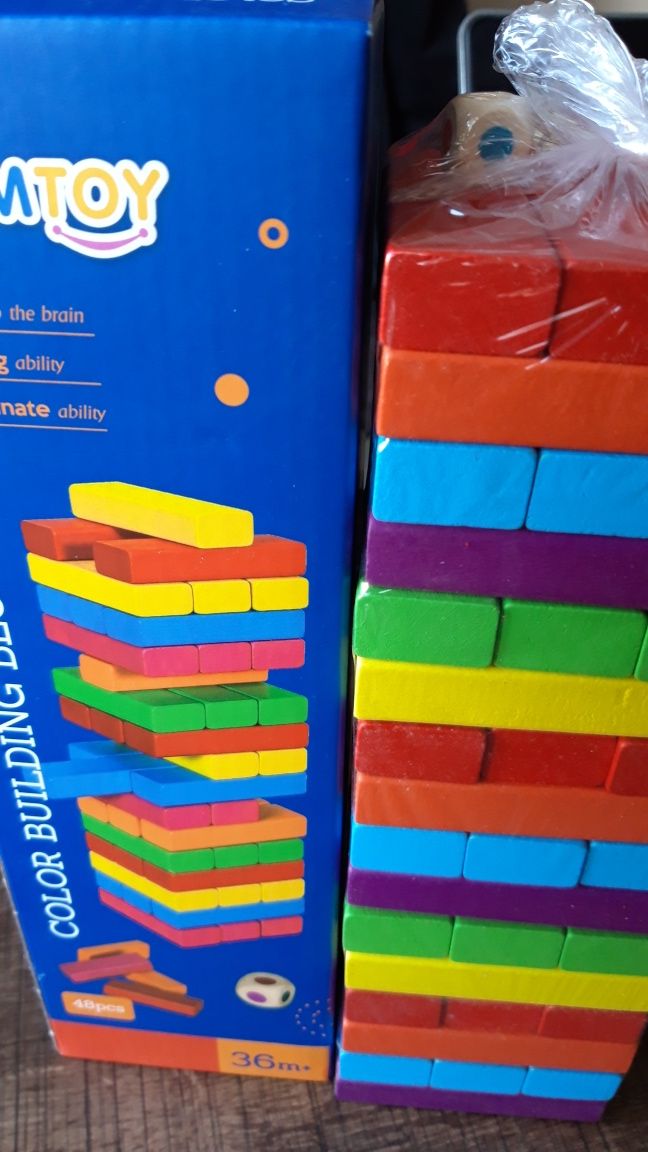 Joc jenga/genga turnul instabil. 48 pcs. Sigilat. Color.