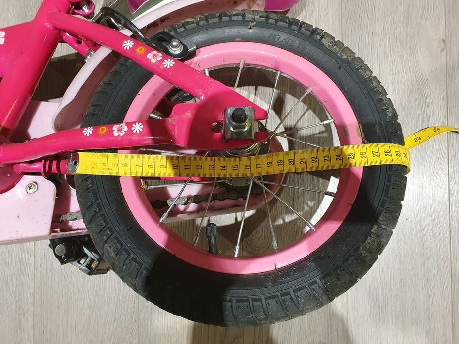 Bicicleta fete cu roti ajutatoare Gonian, 12 inch, 2-5 ani, Roz/Al