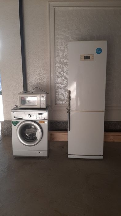 Холодильник, кирювиш машинаси ва микравалновка LG сотилади.