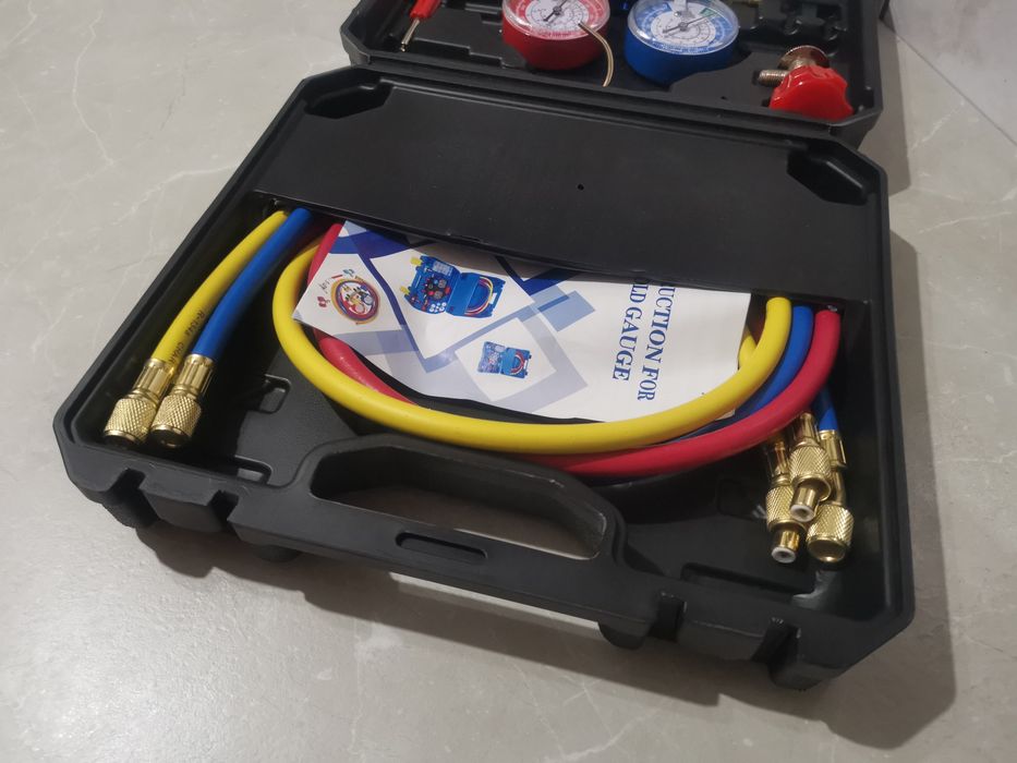 Set trusa baterie manometre verificat freon/clima auto, AC