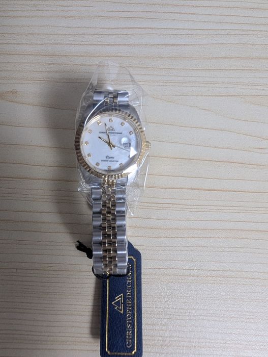 Christophe Duchamp ceas Sunray Mother of Pearl 11 Diamante Gold/Silver