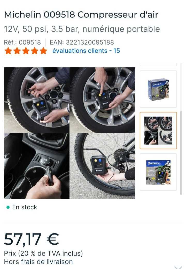 Мултифункционален компресор за гуми Michelin ( чисто нов )