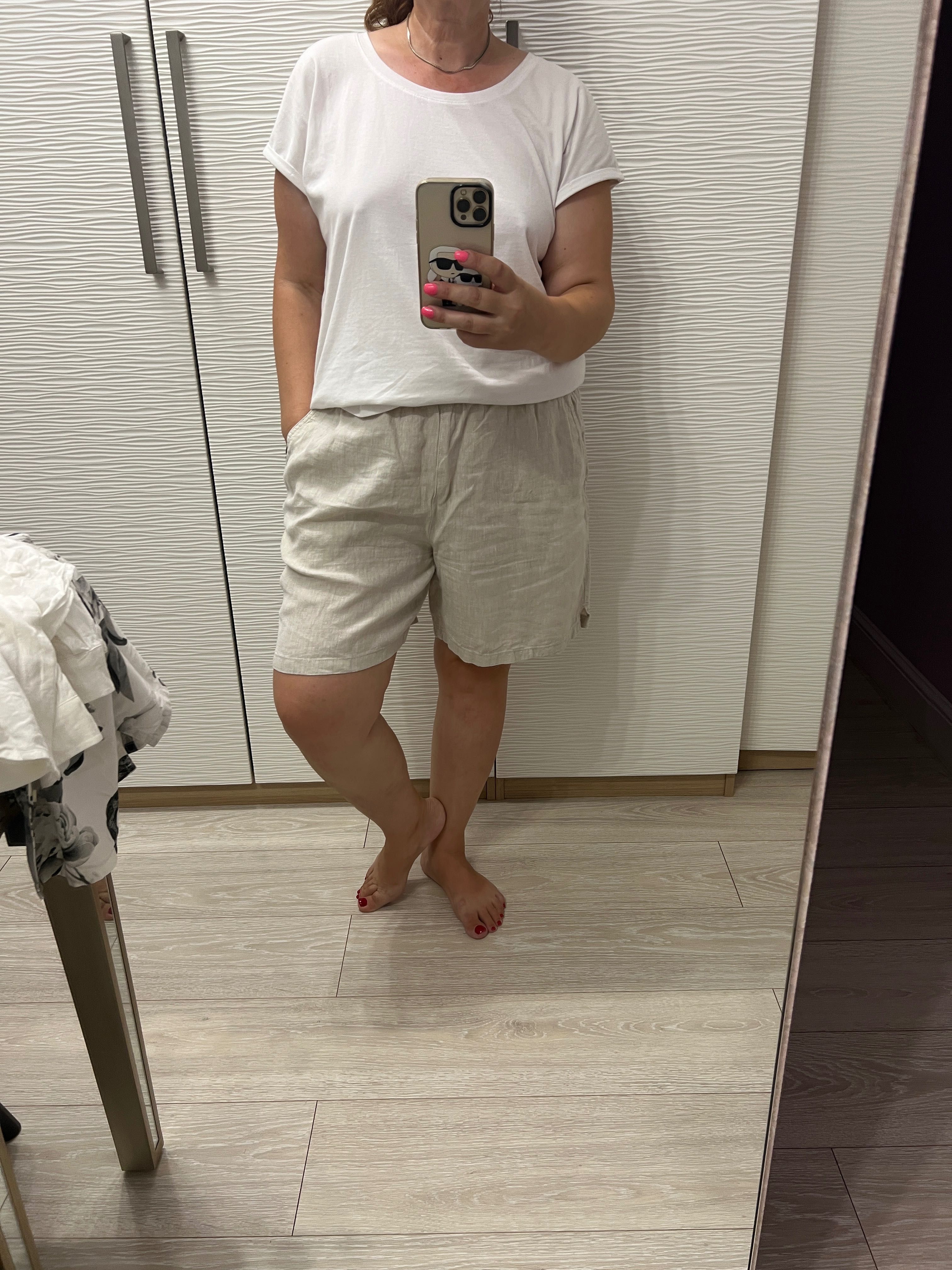 Fusta pantalon sau pantaloni scurti din in