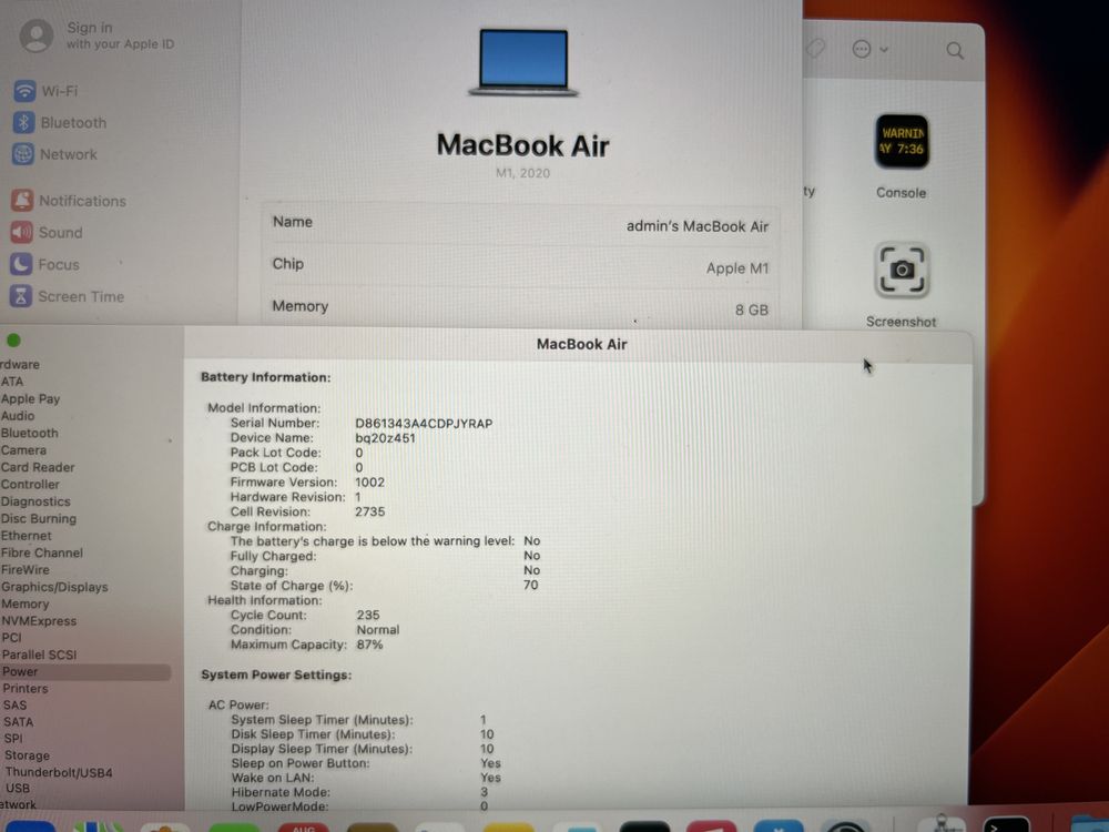 Отличен Apple MacBook Air M1 8GB 256GB