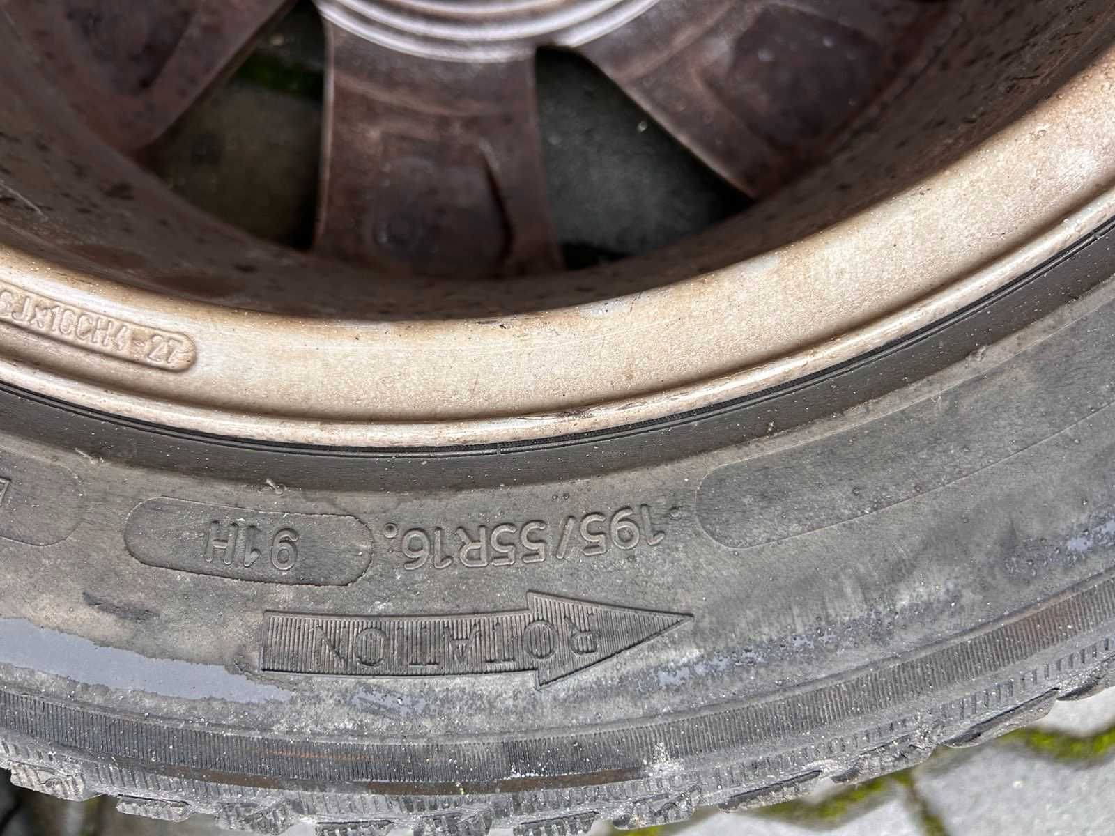 Продавам употребявани 4 бр. алуминиеви джанти 16 цола 195/55R16 с гуми