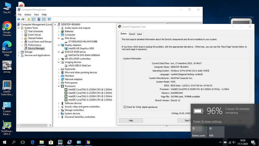 Laptop Asus K54 i5 8gb ram ddr3 hard 1 terra display 15,6 led bateria