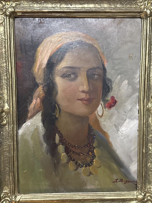 Portret tanara semnat S Bogdanovici