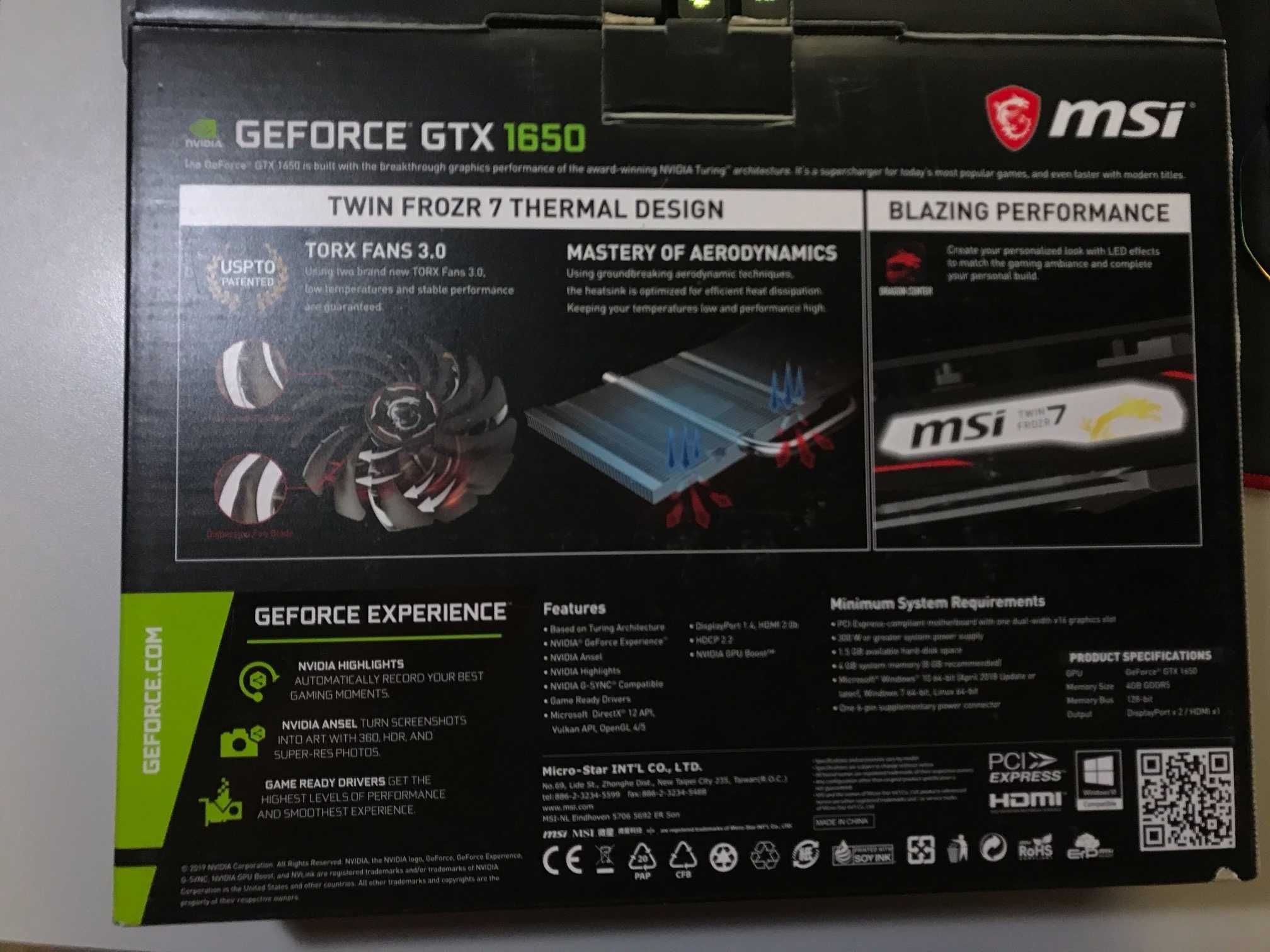 Msi Geforce GTX 1650 GAMING X 4GB (Хорошее состояние)