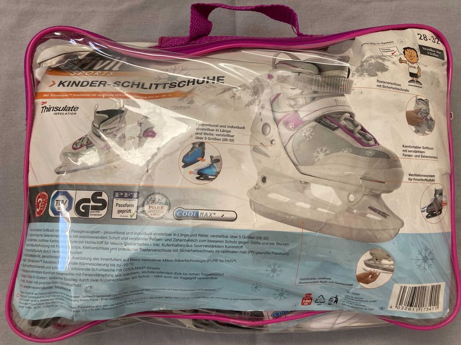 Patine de gheata reglabile, nr. 28-32, Crivit Sports Kinder Thinsulate