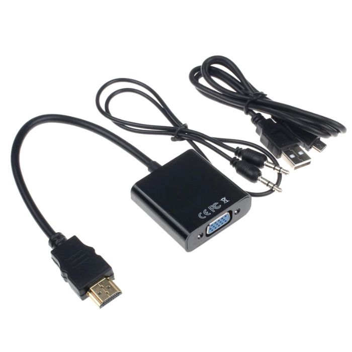 Конвертер DVI-VGA HDMI-VGA + audio + power, VGA-HDMI