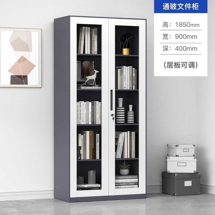 0.8 mm qalin po‘latdan mustahkam kitob shkafi ofis uchun