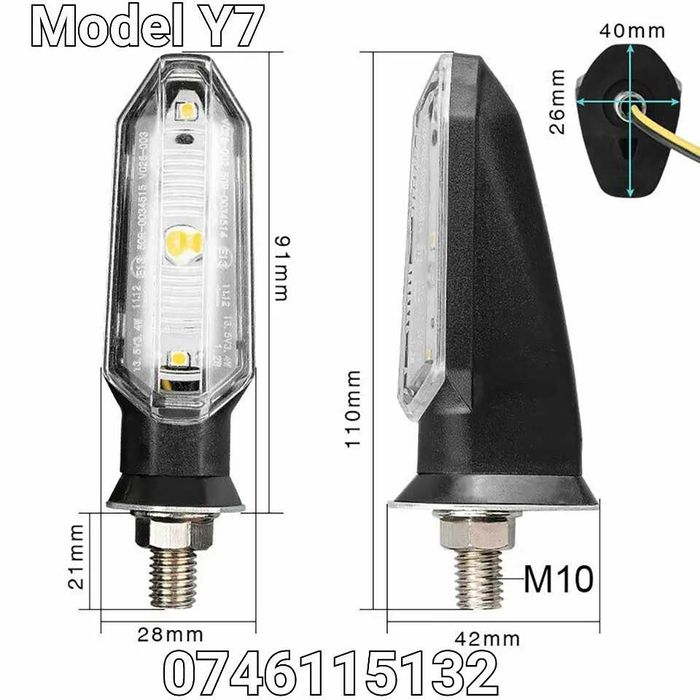 Moto Scuter Motocicleta Atv Chopper-Semnalizari LED-Semnalizare-Nou-Y7
