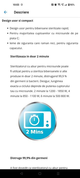 Sterilizator biberoane Philips Avent si suport biberoane