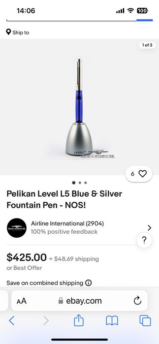 Pelikan Level L5 Blue & Silver химикал писец