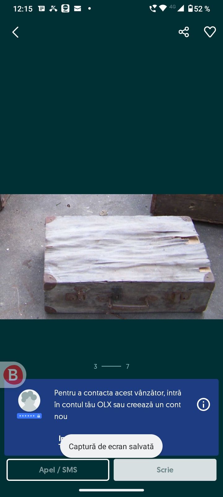 Valiza lada geamantan vechi din placaj și colturi metalice