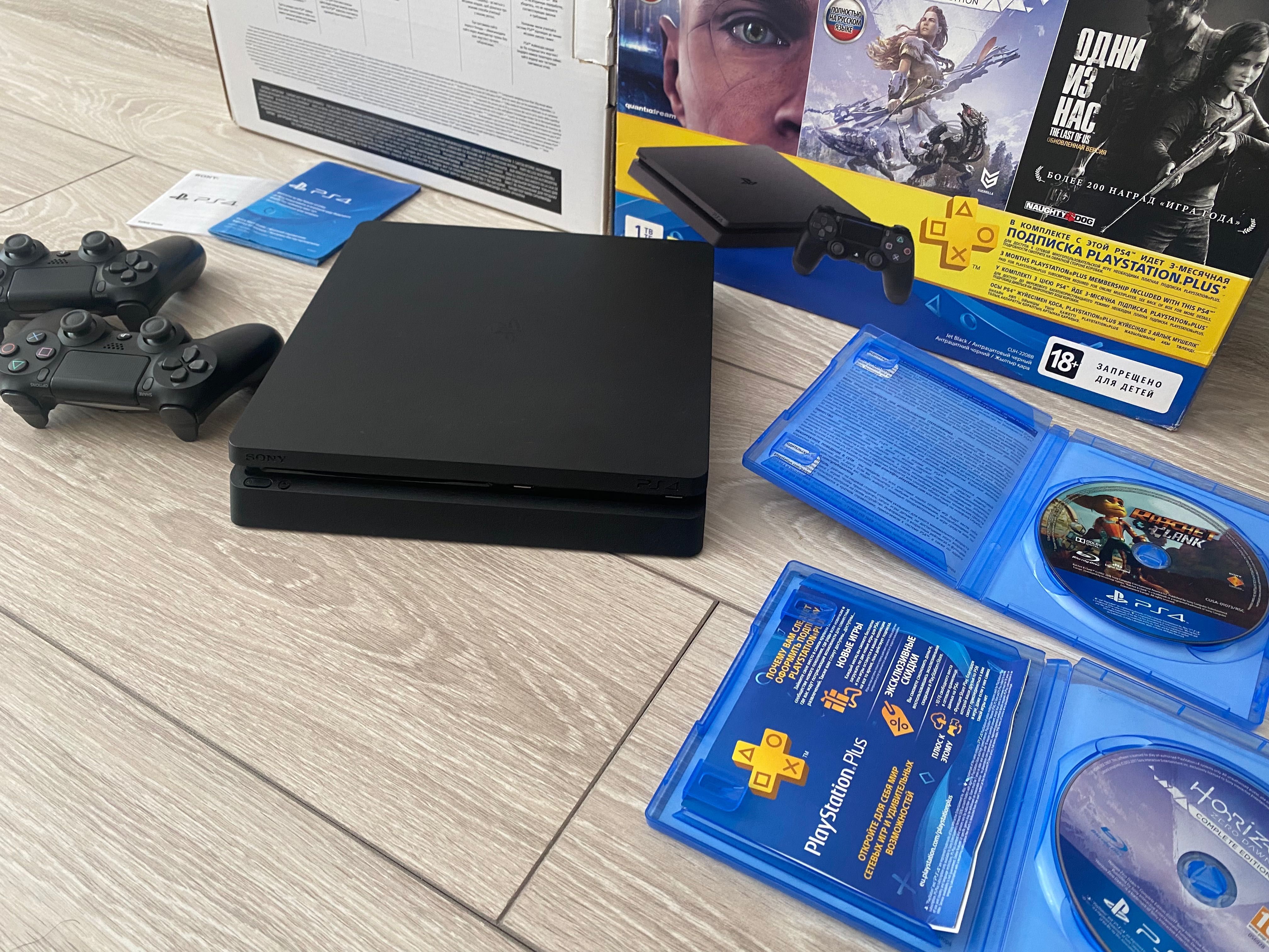 Sony Ps 4 SLIM + 2 джойстика Игры ! Playstation Слимка ,