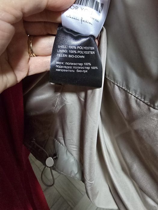 Geaca cu blana naturala de vulpe, interior puf de gasca