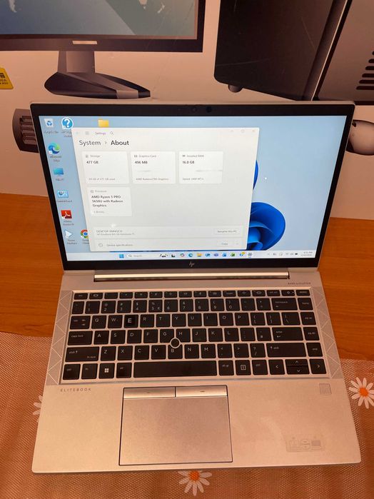 HP Elitebook 845 G8, Ryzen 5 Pro 5650u, 16 gb, grad -A, poze reale