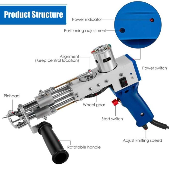 Електрически пистолет за тъфтинг на килими