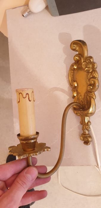 Accesorii decorațiuni set pereche bronz alama Suedia 1960