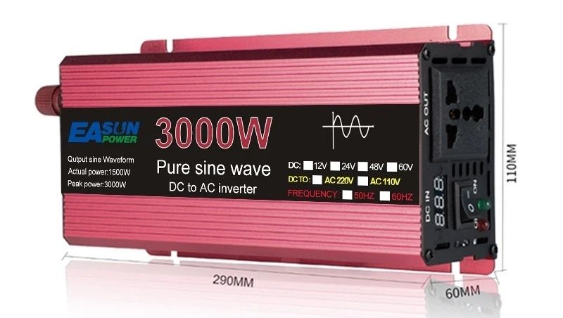 Invertor 12V 220V EaSun 3000W PureSine Waveform