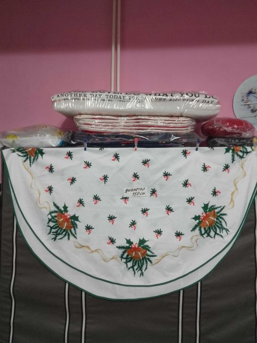 Кръгли коледни покривки