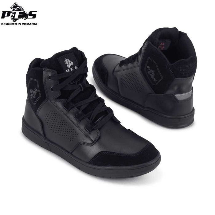 Ghete Moto Urbane PES City Guard Rezistente la Impact, Piele Perforată