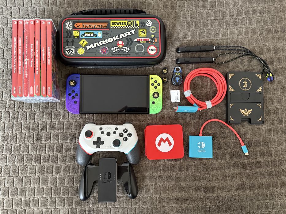 Nintendo Swich OLED Splatoon 3 edition + Cont 67 jocuri +Jocuri fizice