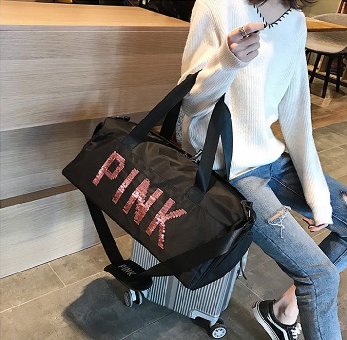 Спортен сак Pink, gym bag, travel bag, чанта за фитнес