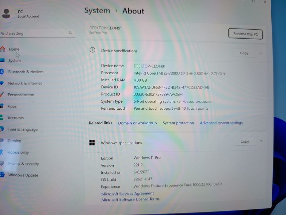 Vând Tableta Microsoft Surface Pro