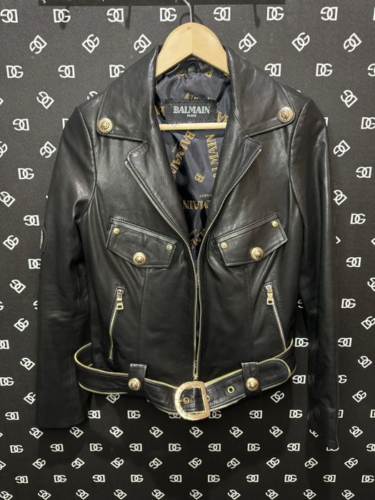 ‼️geaca din piele Balmain pentru femei calitate premium‼️