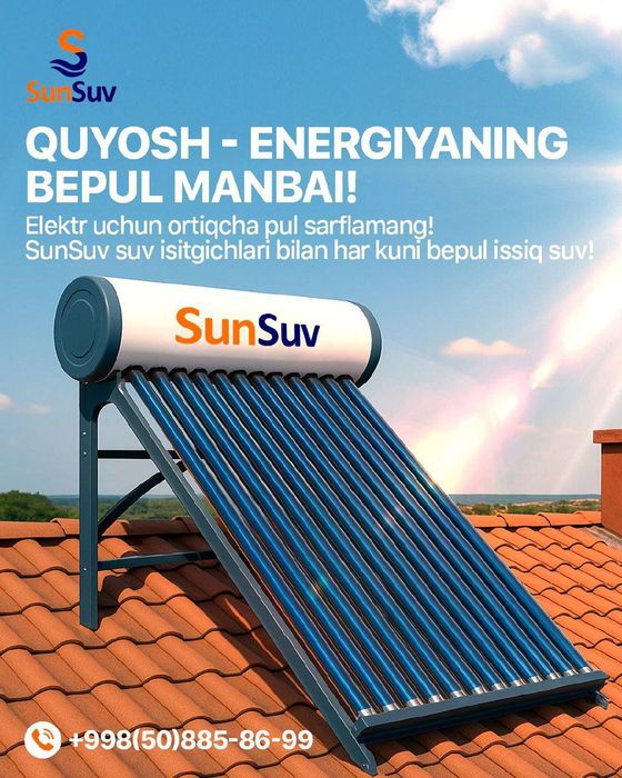 Солнечный водонагреватель quyosh suv isitgichlari