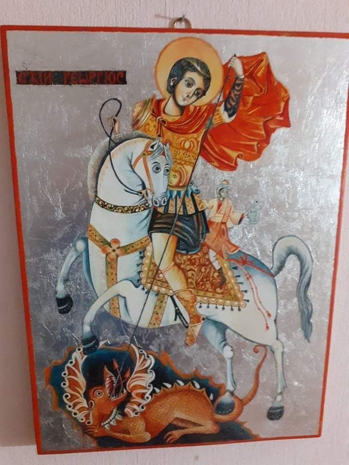 Посребрена икона на Св. Георги