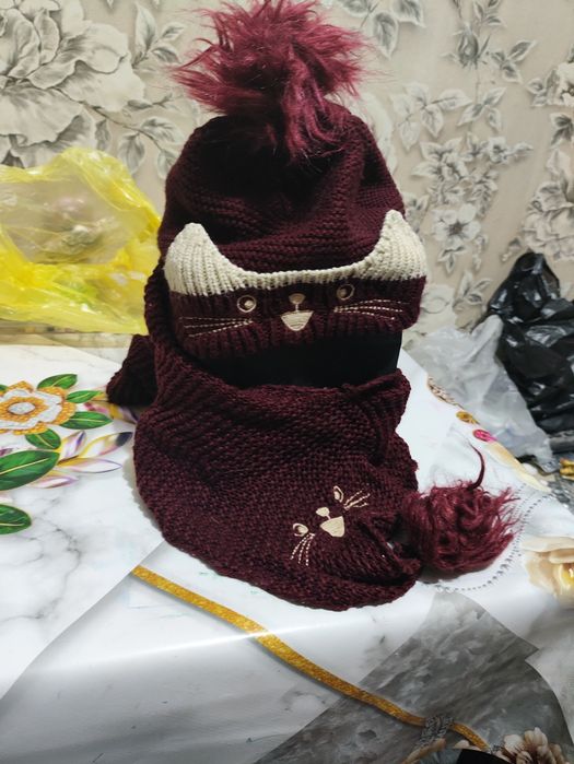 Детская шапка и шарф  на девочку