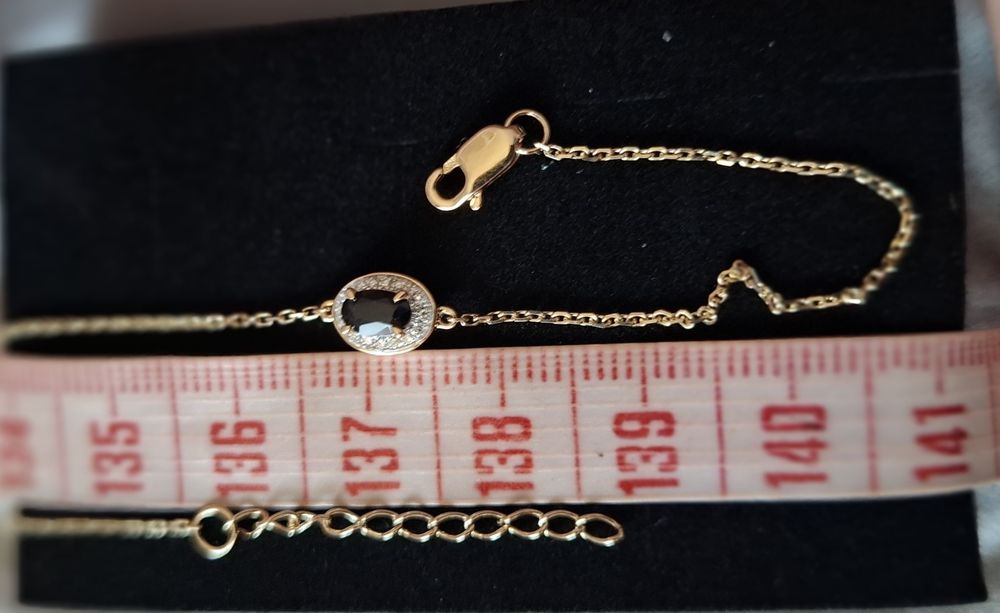 Bratara aur 14k diamante si safir