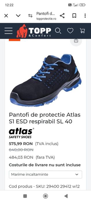 Vând papuci atlas construcții