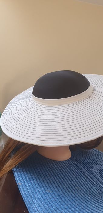 Palarie pentru nuntă alb cu negru