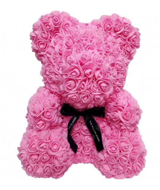 Ursulet,Handmade,trandafiri de spuma,Teddy Bear 40 cm,LED.