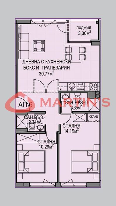Продава се Двустаен апартамент в София, Обеля 2 - 60 кв.м за 1616 €/кв.м - Снимка #9