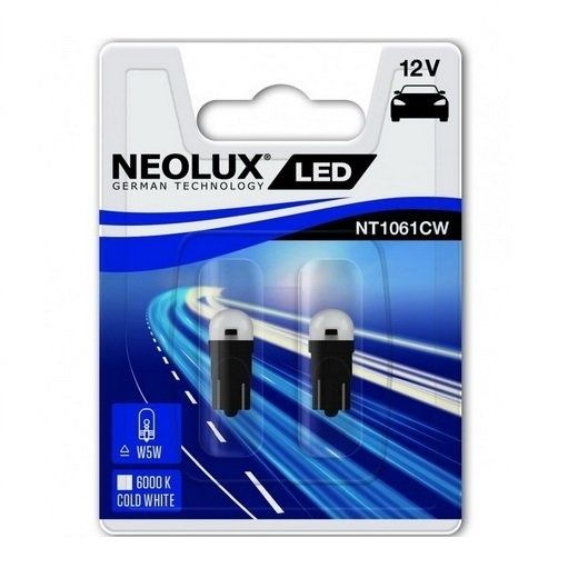 LED Крушки NEOLUX T10 W5W / 12V / 6000K - комплект 2бр.