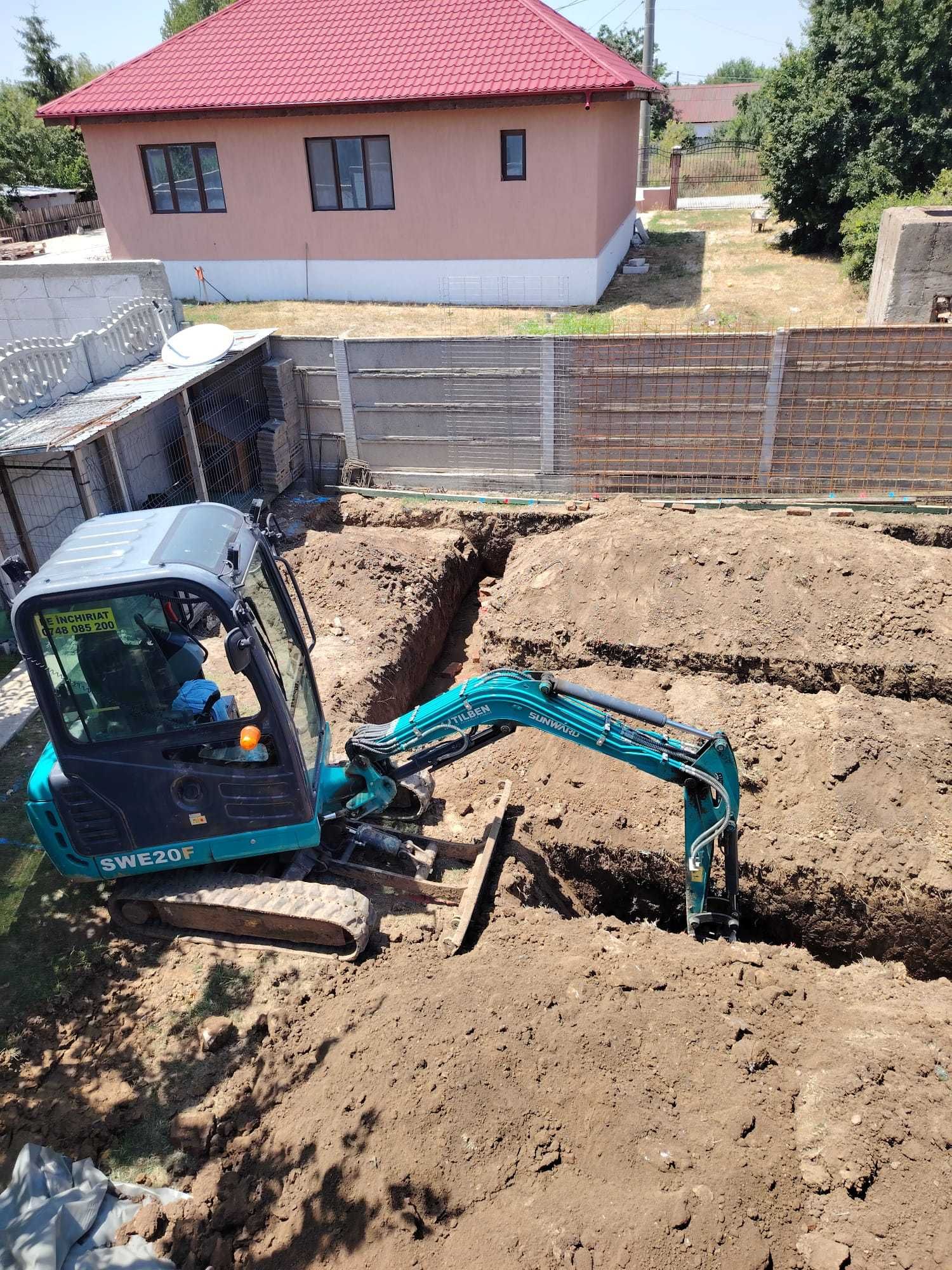 Inchiriez miniexcavator incarcator foreza hidraulica