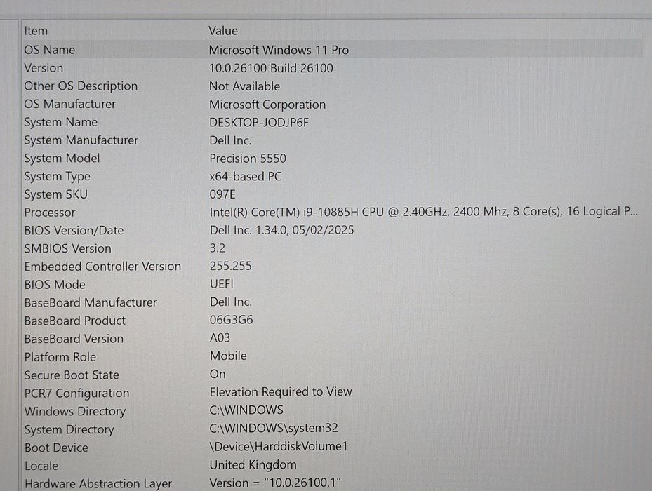 Лаптоп Dell Precision 5550